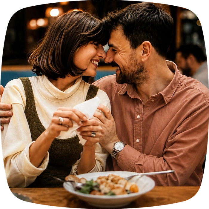 Pareja cenando